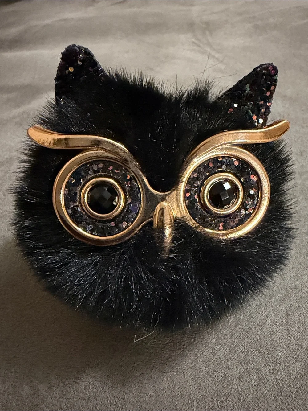 Faux Fur Owl Keychain Charm - Multicolor Options B 25